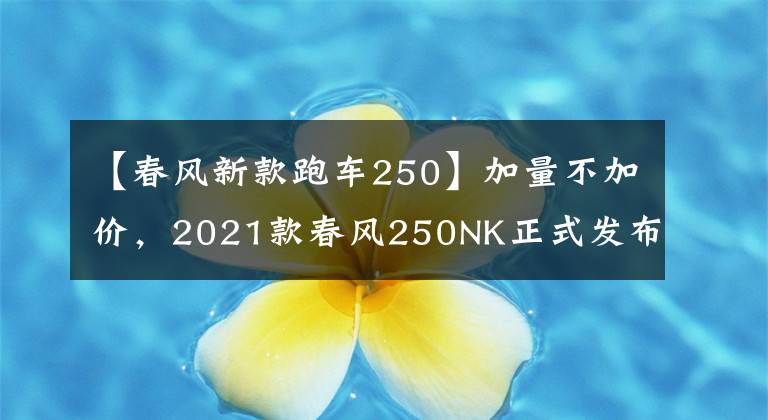 【春风新款跑车250】加量不加价，2021款春风250NK正式发布，售价15900起