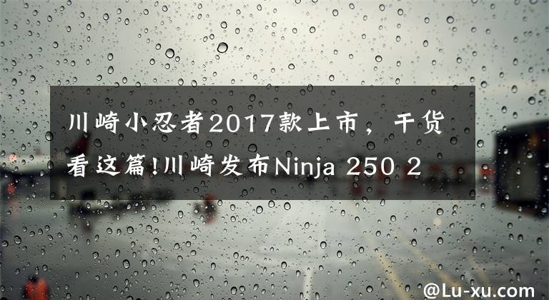 川崎小忍者2017款上市,干货看这篇!川崎发布Ninja 250 2017款配色