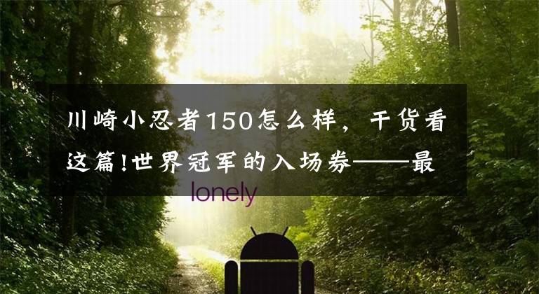 川崎小忍者150怎么样,干货看这篇!世界冠军的入场券——最强羽量级跑车之争