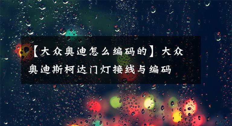 【大众奥迪怎么编码的】大众奥迪斯柯达门灯接线与编码