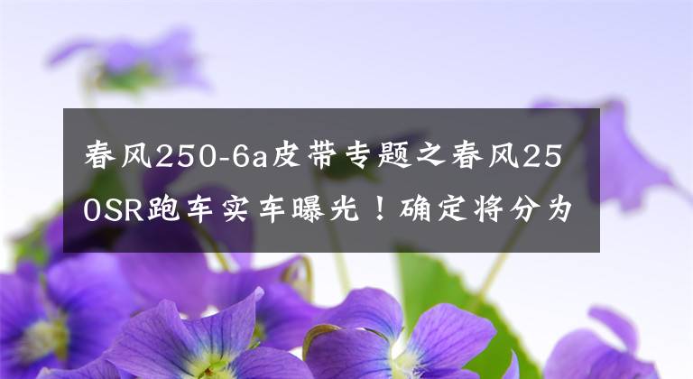 春风250-6a皮带专题之春风250SR跑车实车曝光！确定将分为两个版本，最快年底上市