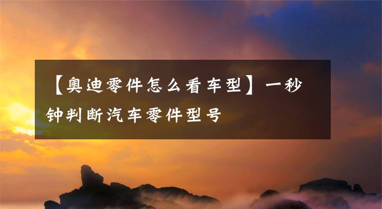 【奥迪零件怎么看车型】一秒钟判断汽车零件型号