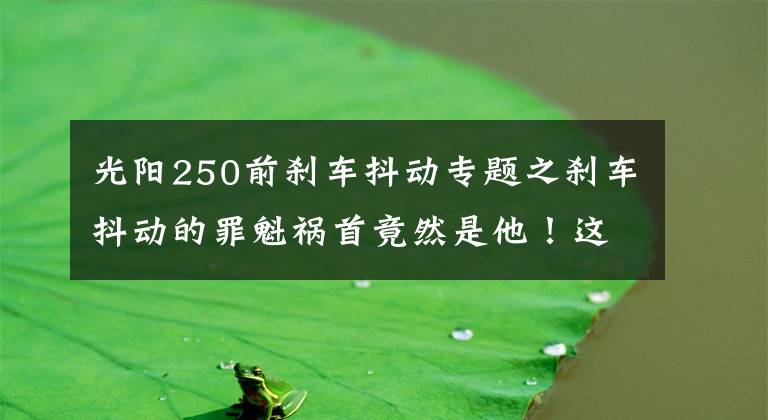 光阳250前刹车抖动专题之刹车抖动的罪魁祸首竟然是他!这个其实是可以修复的!