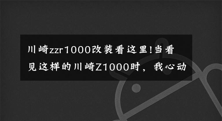 川崎zzr1000改装看这里!当看见这样的川崎Z1000时,我心动了!