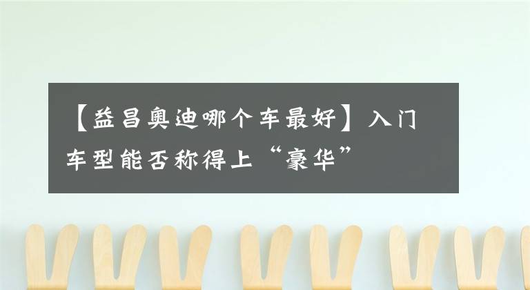 【益昌奥迪哪个车最好】入门车型能否称得上“豪华”