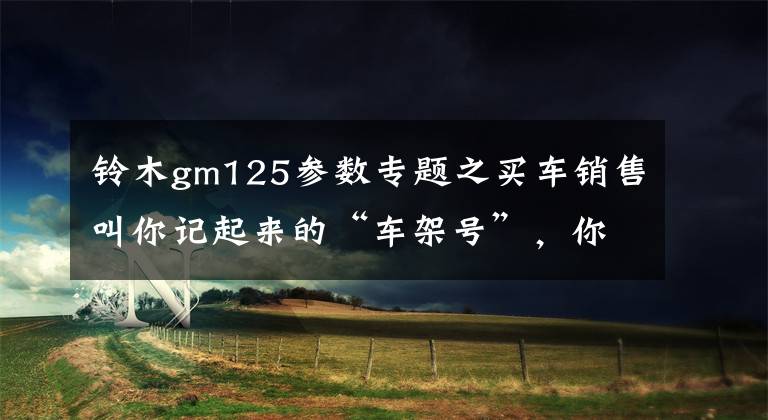 铃木gm125参数专题之买车销售叫你记起来的“车架号”，你都知道这个包含哪些信息吗？