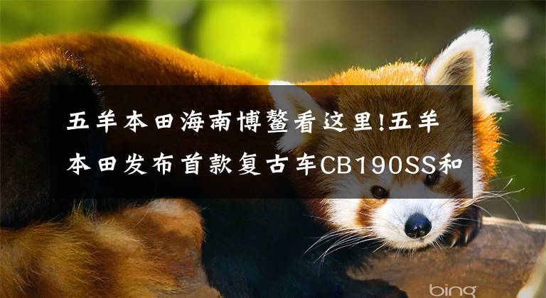 五羊本田海南博鳌看这里!五羊本田发布首款复古车CB190SS和带ABS的CB190R