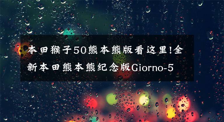本田猴子50熊本熊版看这里!全新本田熊本熊纪念版Giorno-50 77期高清实车图欣赏