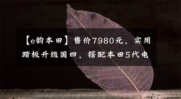 【e韵本田】售价7980元，实用踏板升级国四，搭配本田5代电喷，百公里油耗2升