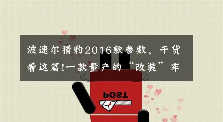 波速尔猎豹2016款参数，干货看这篇!一款量产的“改装”车