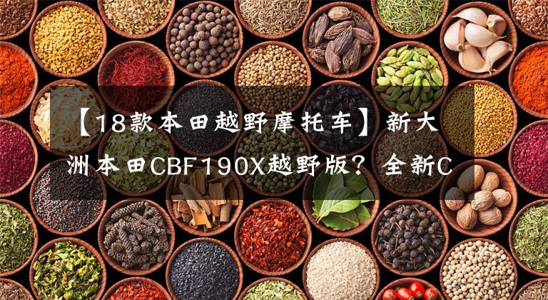 【18款本田越野摩托车】新大洲本田CBF190X越野版?全新CRF190L即将上市