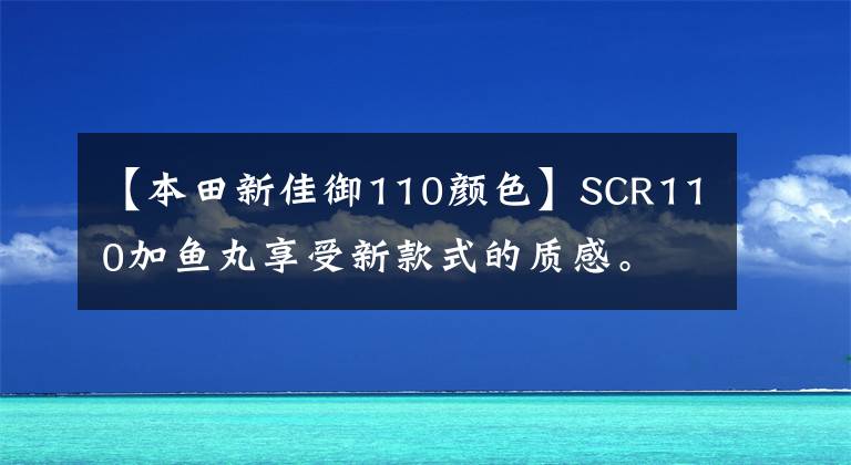 【本田新佳御110颜色】SCR110加鱼丸享受新款式的质感。
