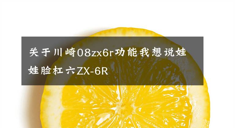 关于川崎08zx6r功能我想说娃娃脸杠六ZX-6R