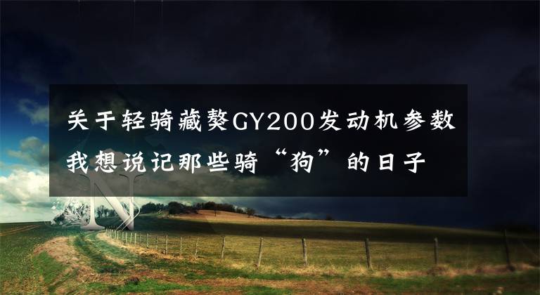 关于轻骑藏獒GY200发动机参数我想说记那些骑“狗”的日子-战獒QM200GY-F(II)G上篇