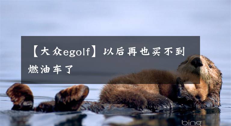 【大众egolf】以后再也买不到燃油车了