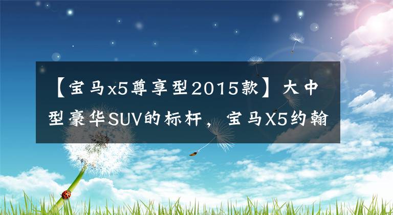 【宝马x5尊享型2015款】大中型豪华SUV的标杆,宝马X5约翰版在春节前夕亲自推出了现钞车。