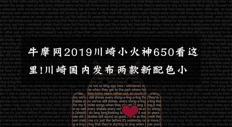 牛摩网2019川崎小火神650看这里!川崎国内发布两款新配色小火神,售价7.88万起