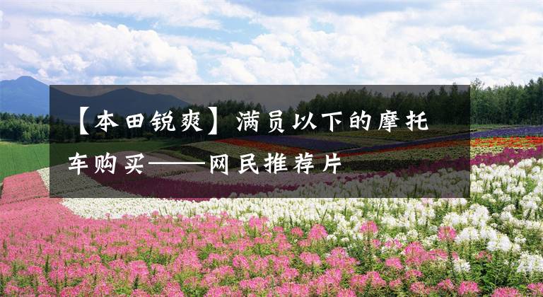 【本田锐爽】满员以下的摩托车购买——网民推荐片