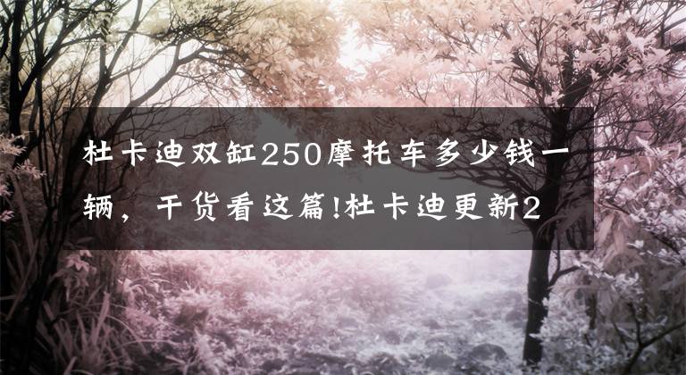 杜卡迪双缸250摩托车多少钱一辆,干货看这篇!杜卡迪更新2022年全系车型售价,平均涨幅3000元