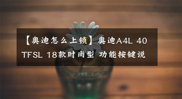 【奥迪怎么上锁】奥迪A4L 40TFSL 18款时尚型 功能按键说明（有用干货）