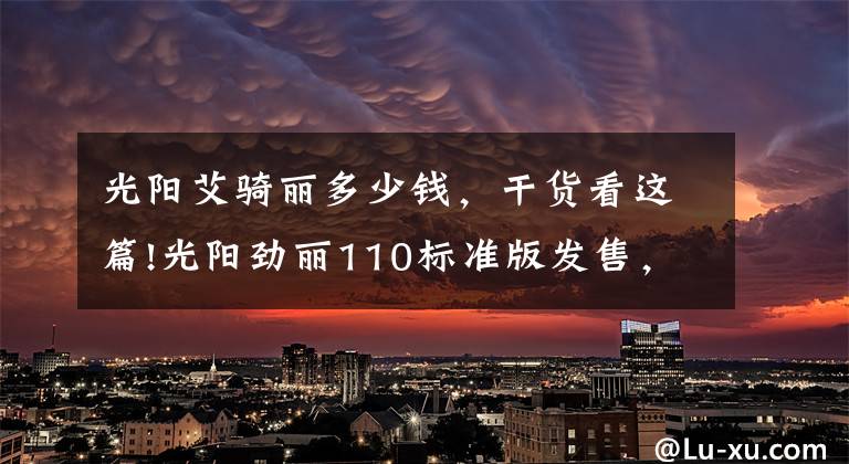光阳艾骑丽多少钱,干货看这篇!光阳劲丽110标准版发售,5980元!