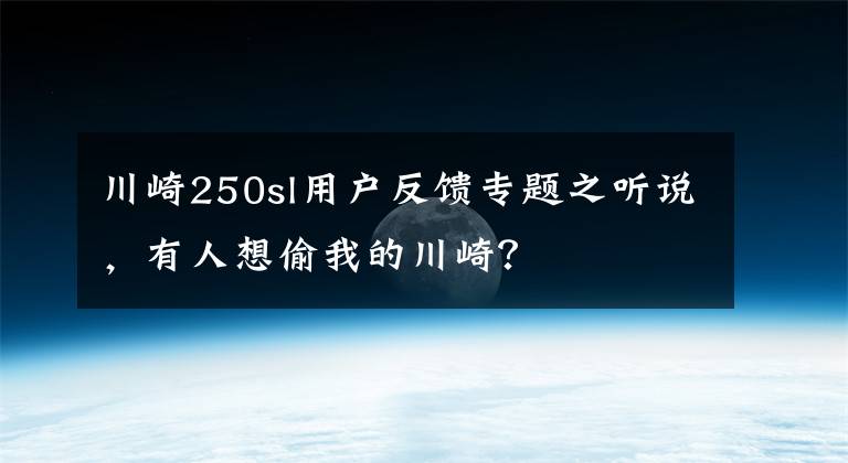 川崎250sl用户反馈专题之听说,有人想偷我的川崎?