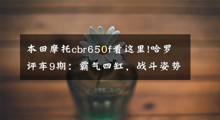 本田摩托cbr650f看这里!哈罗评车9期:霸气四缸,战斗姿势,本田CBR650F评测