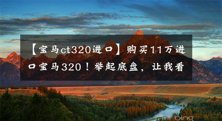 【宝马ct320进口】购买11万进口宝马320！举起底盘，让我看看愚蠢的德系质量！