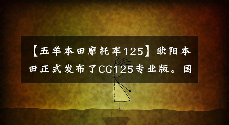 【五羊本田摩托车125】欧阳本田正式发布了CG125专业版。国内还有哪些万元名车?