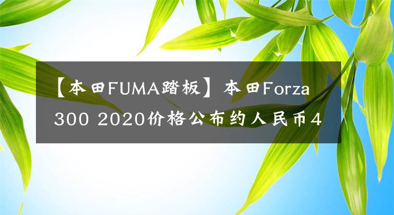 【本田FUMA踏板】本田Forza 300 2020价格公布约人民币4.7万韩元