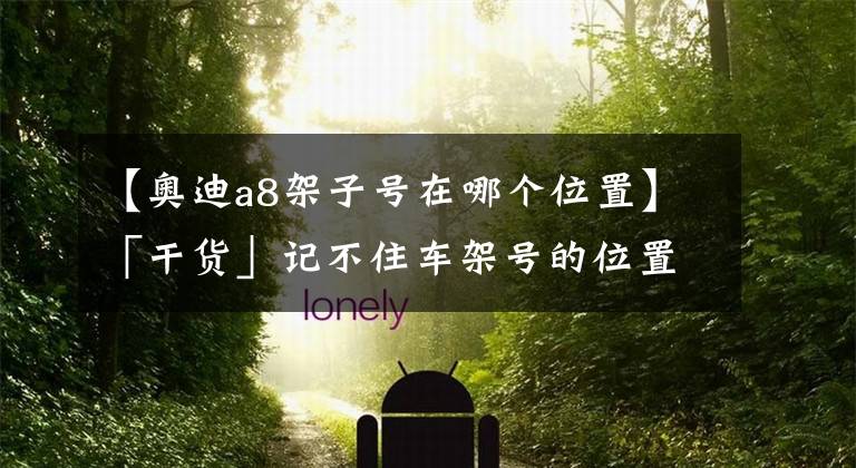 【奥迪a8架子号在哪个位置】「干货」记不住车架号的位置?看这里就懂了