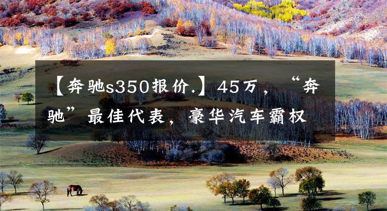 【奔驰s350报价.】45万，“奔驰”最佳代表，豪华汽车霸权——奔驰S级S350