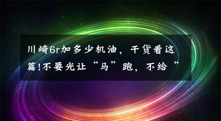 川崎6r加多少机油,干货看这篇!不要光让“马”跑,不给“马”吃草,川崎ZX-6R换机油