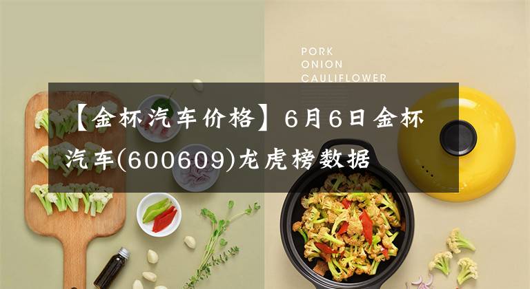 【金杯汽车价格】6月6日金杯汽车(600609)龙虎榜数据