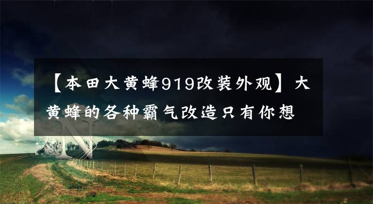 【本田大黄蜂919改装外观】大黄蜂的各种霸气改造只有你想不到