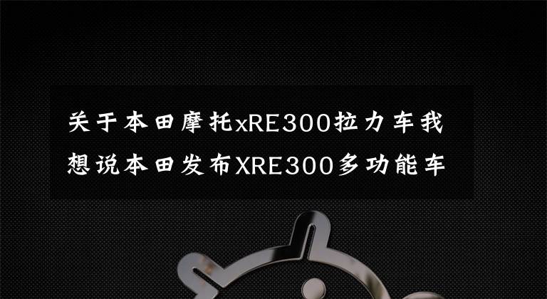关于本田摩托xRE300拉力车我想说本田发布XRE300多功能车型,国内190会升级吗?