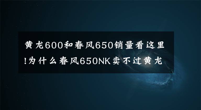 黄龙600和春风650销量看这里!为什么春风650NK卖不过黄龙600?