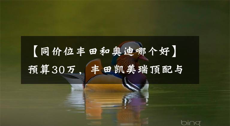 【同价位丰田和奥迪哪个好】预算30万，丰田凯美瑞顶配与奥迪A4L低配，你怎么选？