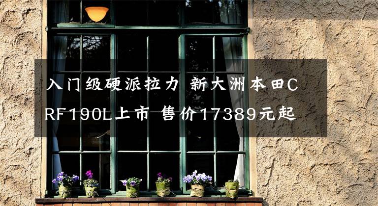 入门级硬派拉力 新大洲本田CRF190L上市 售价17389元起