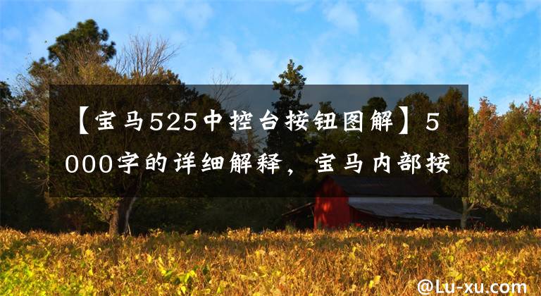 【宝马525中控台按钮图解】5000字的详细解释,宝马内部按钮使用大战!收集!买宝马拿出来看看