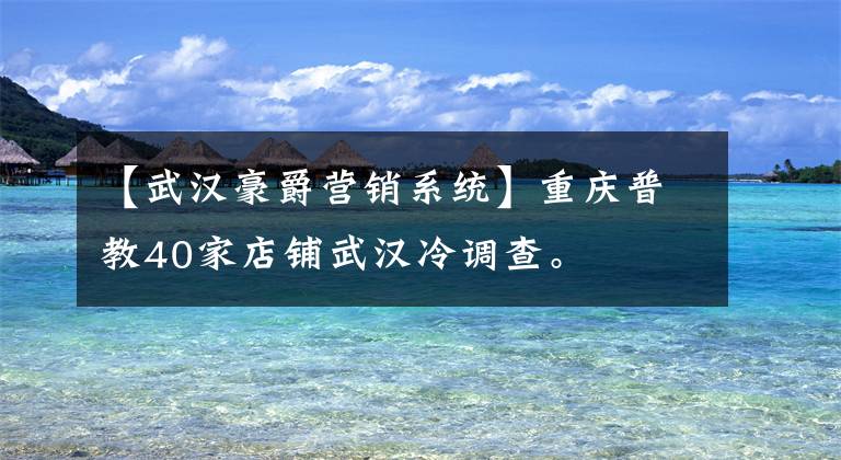【武汉豪爵营销系统】重庆普教40家店铺武汉冷调查。