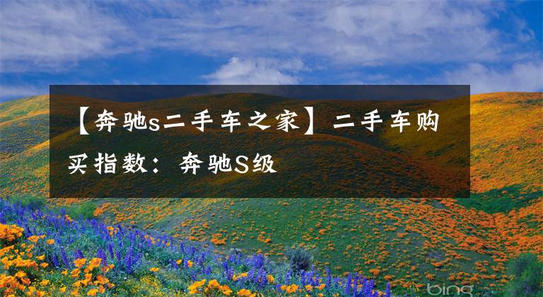 【奔驰s二手车之家】二手车购买指数：奔驰S级