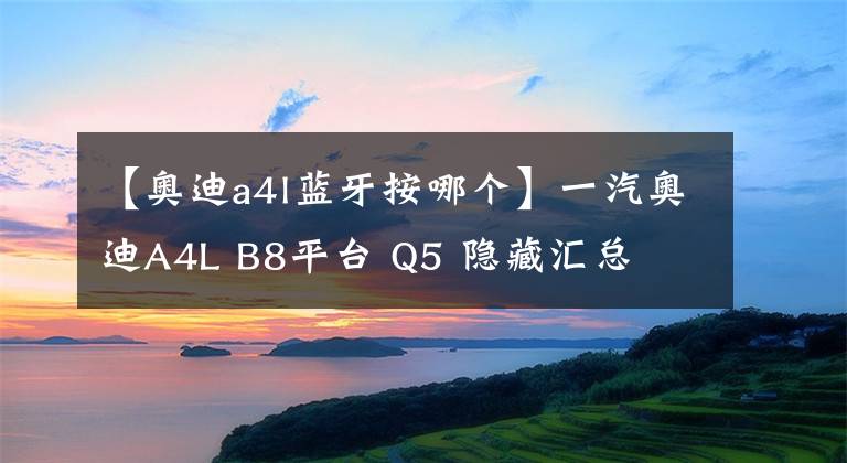 【奥迪a4l蓝牙按哪个】一汽奥迪A4L B8平台 Q5 隐藏汇总