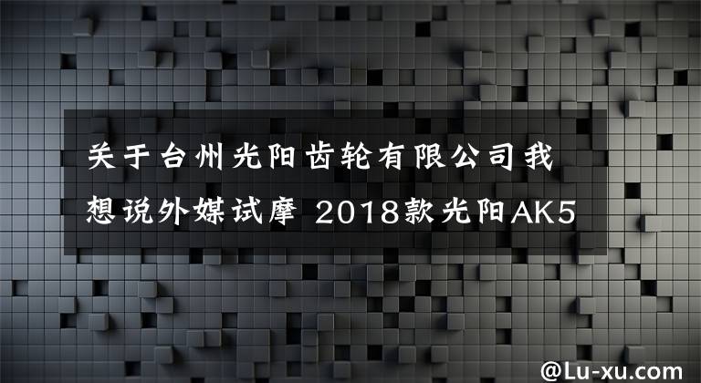 关于台州光阳齿轮有限公司我想说外媒试摩 2018款光阳AK550运动踏板摩托车