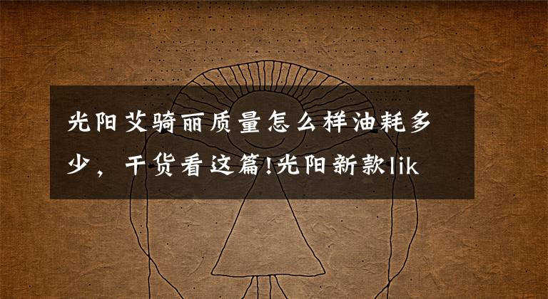 光阳艾骑丽质量怎么样油耗多少,干货看这篇!光阳新款like180曝光,搭载四气门技术外形直逼Vespa