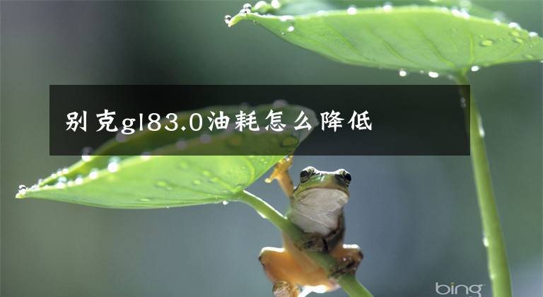 别克gl83.0油耗怎么降低