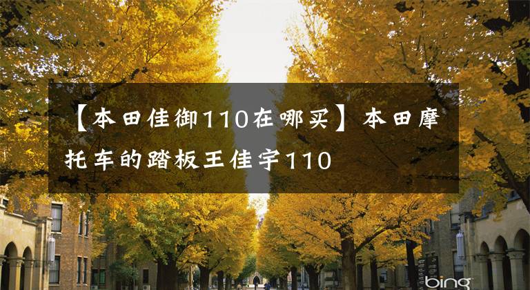 【本田佳御110在哪买】本田摩托车的踏板王佳宇110