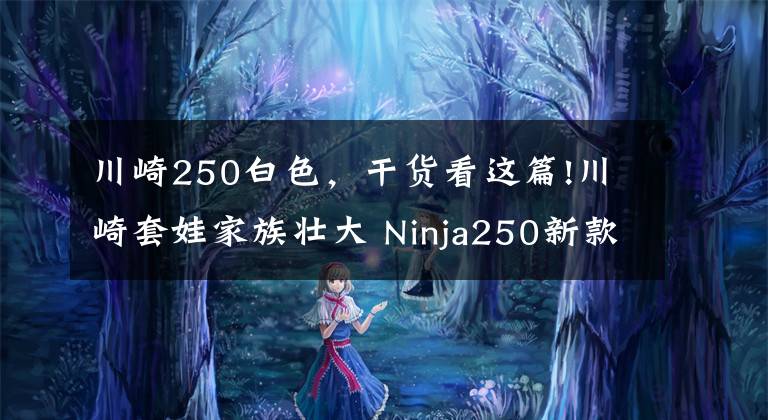 川崎250白色,干货看这篇!川崎套娃家族壮大 Ninja250新款日本上市