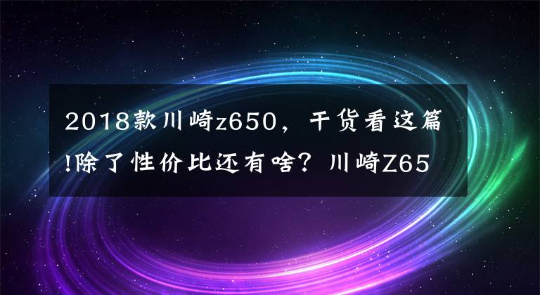 2018款川崎z650,干货看这篇!除了性价比还有啥?川崎Z650体验报告——静态篇