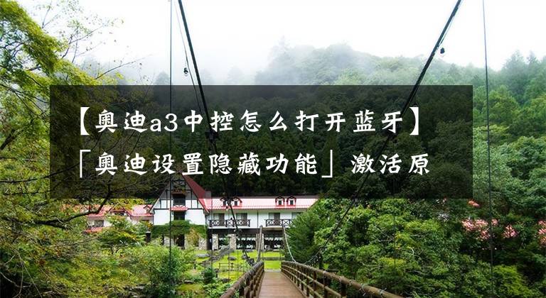 【奥迪a3中控怎么打开蓝牙】「奥迪设置隐藏功能」激活原厂蓝牙!